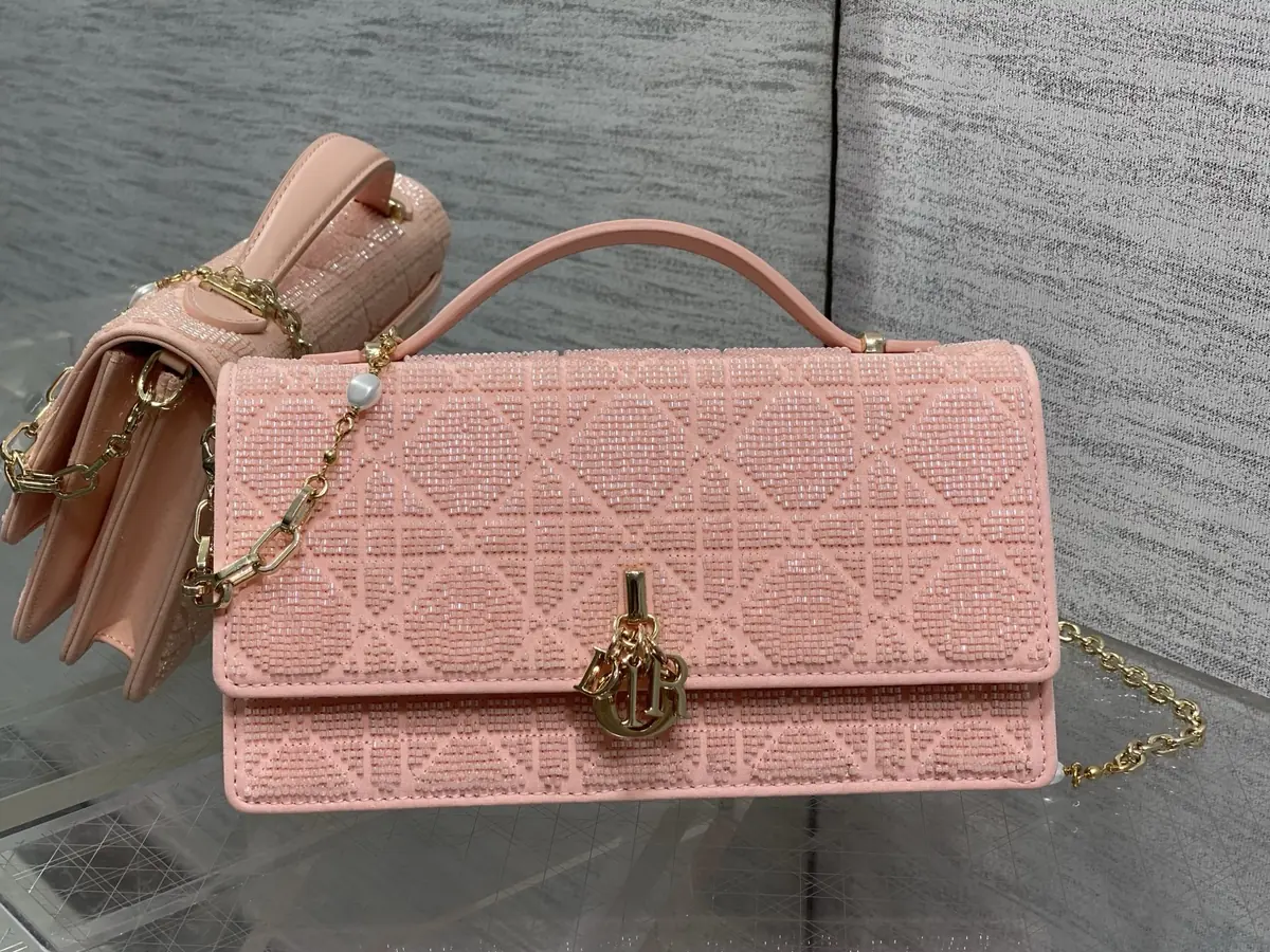 Dior Style Red Leather Card Holder Lookbook Reference image 1