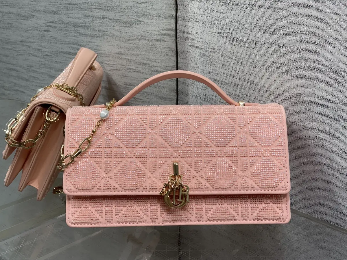 Dior Style Red Leather Card Holder Lookbook Reference image 2