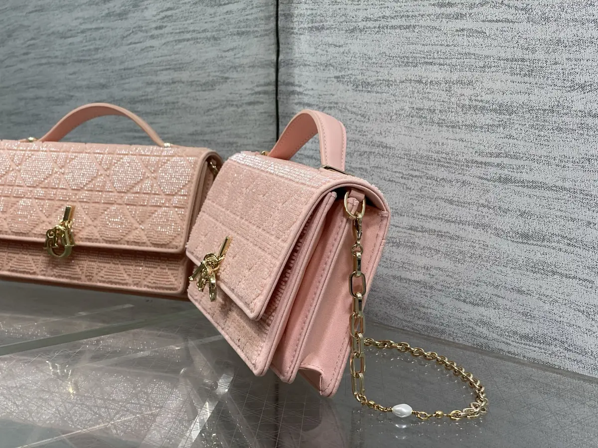 Dior Style Red Leather Card Holder Lookbook Reference image 6