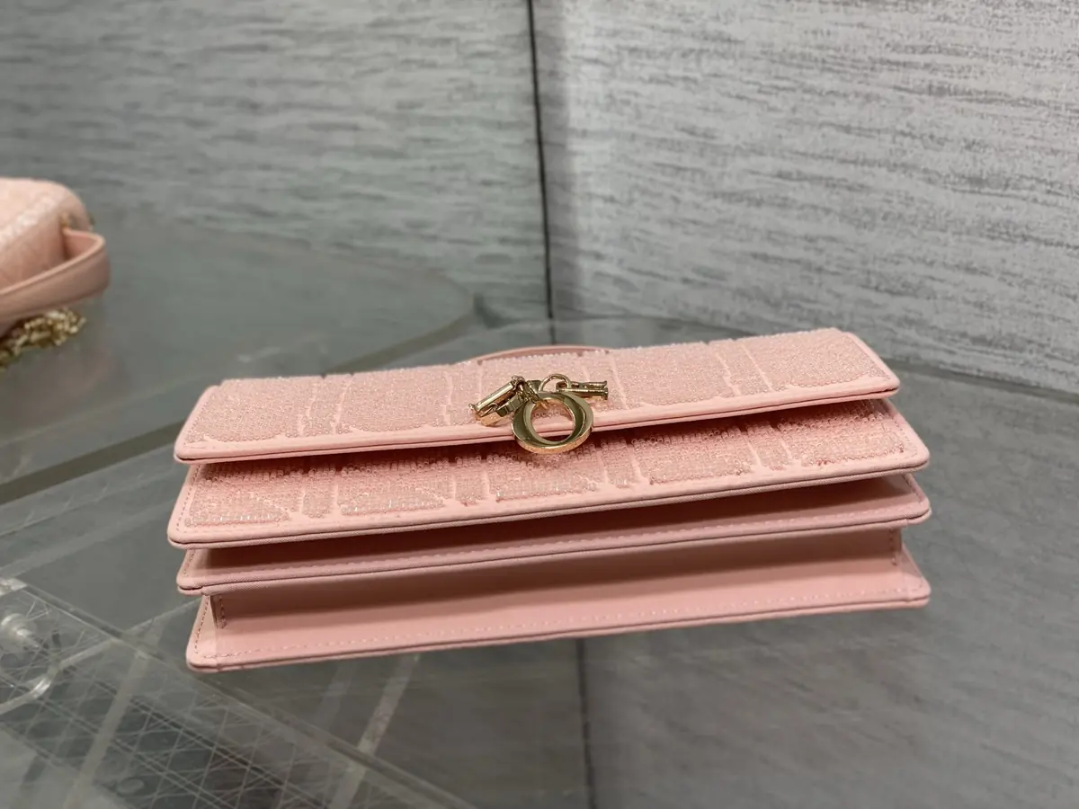 Dior Style Red Leather Card Holder Lookbook Reference image 7