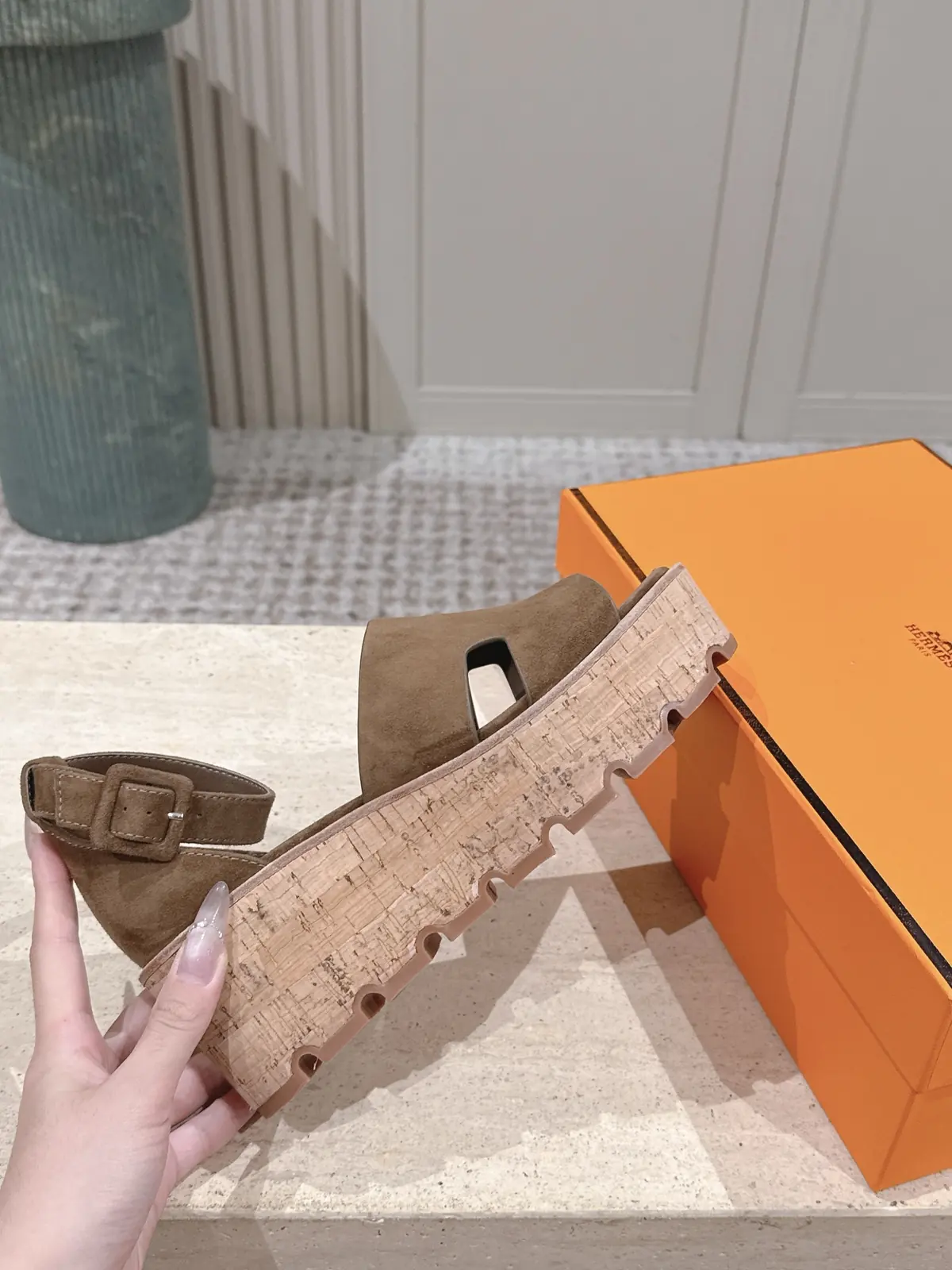 Hermes Style Gold Leather Women's Shoes Lookbook Reference image 5