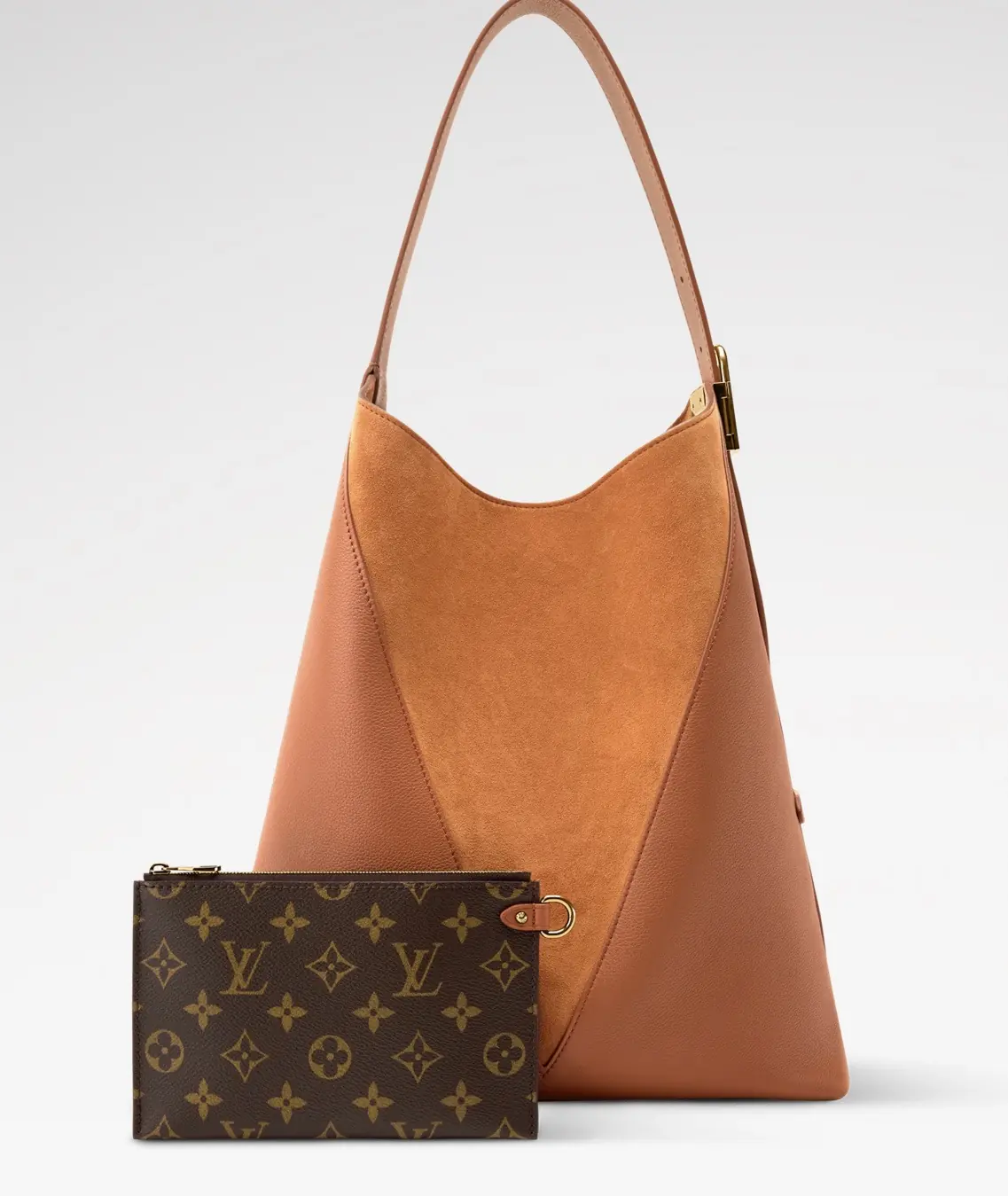 LV Style Brown Leather Hobo Bag Lookbook Reference image 5