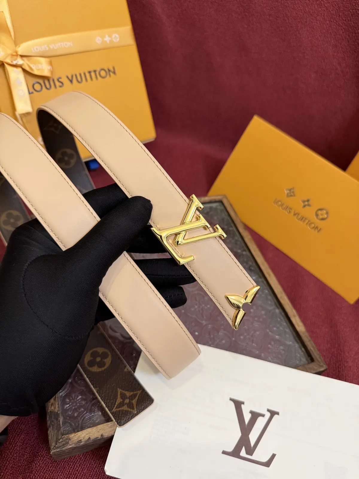 LV Style Gold Leather Women's Clothing Lookbook Reference image 3